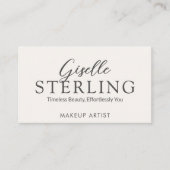 Elegant ivoor wit script moderne QR-code Visitekaartje (Voorkant)