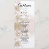 Elegant Ivoor Witte Bloemen Huwelijksprogramma Programmakaart (Voorkant)