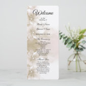 Elegant Ivoor Witte Bloemen Huwelijksprogramma Programmakaart (Staand voorkant)