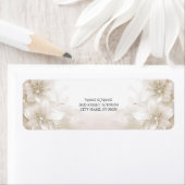 Elegant ivoor witte bloemen retour adreslabel etiket (Insitu)