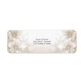 Elegant ivoor witte bloemen retour adreslabel etiket (Voorkant)