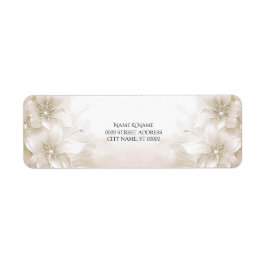 Elegant ivoor witte bloemen retour adreslabel etiket