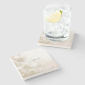 Elegant ivoor witte bloemen stenen Onderzetter (Zijkant)