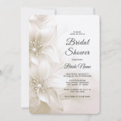 Elegant ivoor witte bloemen Vrijgezellenfeest Kaart (Voorkant)