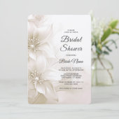 Elegant ivoor witte bloemen Vrijgezellenfeest Kaart (Staand voorkant)