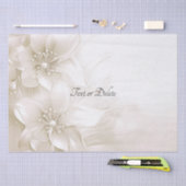 Elegant ivoor witte bloemen weefsel papier (Craft)