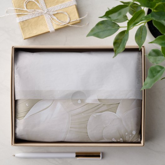Elegant ivoor witte bloemen weefsel papier (Geschenk)
