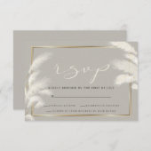 Elegant ivoor witte pampas gras Allison1 RSVP Kaartje (Voorkant / Achterkant)