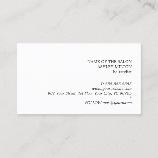 Elegant Ivoor Zwart Faux Goud Schaar Kapper Visitekaartje (Achterkant)