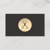 Elegant Ivoor Zwart Faux Goud Schaar Kapper Visitekaartje (Voorkant)