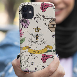 Elegant Ivoor, Zwart & Goud Queen Bee & Crown Case-Mate iPhone Case