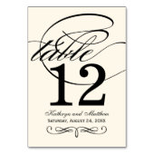 Elegant Ivoor Zwart Kalligrafie Bruiloft Monogram Kaart (Achterkant)