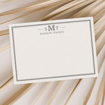 Elegant ivoorminimalistisch monogram met drie lett