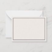 Elegant ivoorminimalistisch monogram met drie lett notitiekaartje (Achterkant)