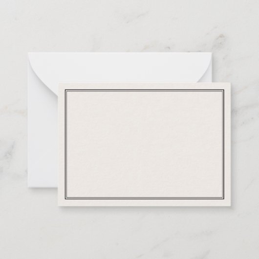 Elegant ivoorminimalistisch monogram met drie lett notitiekaartje (Achterkant)