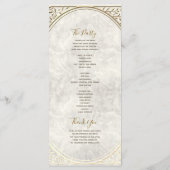 Elegant Ivoren en Gouden Bruiloft Programmakaart (Achterkant)