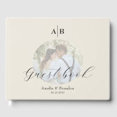 Elegant Ivoren Foto Bruiloft Gastenboek (Voorkant)
