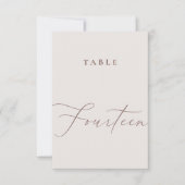 Elegant ivoren kalligrafie Veertien tabelnummer Bedankkaart (Voorkant)