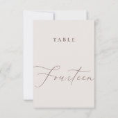 Elegant ivoren kalligrafie Veertien tabelnummer Bedankkaart (Achterkant)