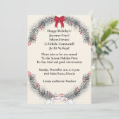 Elegant Ivoren Kerstkrans Kerstfeest Kaart (Staand voorkant)