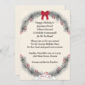 Elegant Ivoren Kerstkrans Kerstfeest Kaart (Voorkant / Achterkant)