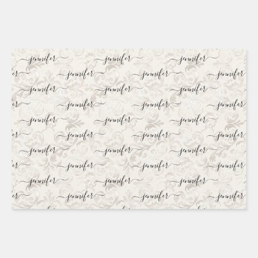 Elegant Ivoren Parel Textuurpatroon Inpakpapier Vel (Voorkant 2)