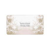 Elegant Ivoren Witte Bloemen Adreslabel Etiket (Voorkant)