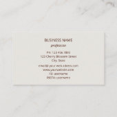 Elegant Ivory 3D Roses Visitekaartje (Achterkant)