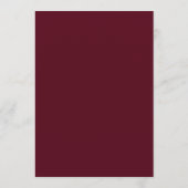 Elegant Ivory and Burgundy Retro Wedding Simple Menu (Achterkant)