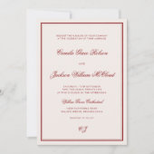 Elegant Ivory and Burgundy Wedding Kaart (Voorkant)
