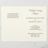 Elegant Ivory And Cream Minimal Wedding Programs (Voorkant)