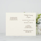 Elegant Ivory And Cream Minimal Wedding Programs (Staand voorkant)