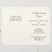 Elegant Ivory And Cream Minimal Wedding Programs (Voorkant / Achterkant)
