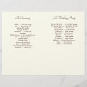 Elegant Ivory And Cream Minimal Wedding Programs (Achterkant)