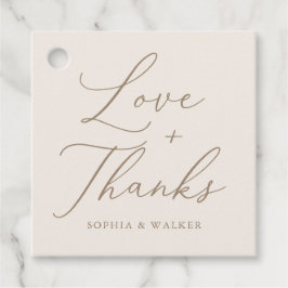 Elegant Ivory and Gold Calligraphy Wedding Bedankjes Labels