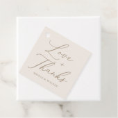 Elegant Ivory and Gold Calligraphy Wedding Bedankjes Labels (In situ)