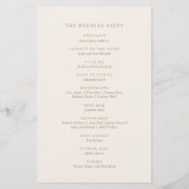 Elegant Ivory and Gold Calligraphy Wedding Program (Achterkant)