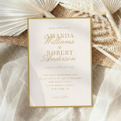 Elegant Ivory and Gold Old Money Wedding Kaart