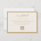 Elegant Ivory and Gold Wedding RSVP Kaartje (Voorkant)