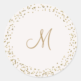 Elegant Ivory and Gold Wedding Sticker