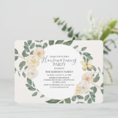 Elegant Ivory and Green Housewarming Party Kaart (Staand voorkant)