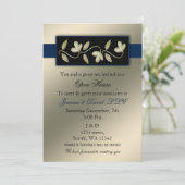 Elegant Ivory and Navy Corporate party Invitation Kaart (Staand voorkant)