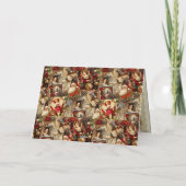 Elegant Ivory and Red Victorian Christmas Collage Feestdagen Kaart (Achterkant)