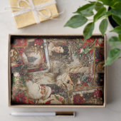 Elegant Ivory and Red Victorian Christmas Collage Tissuepapier (Geschenk)
