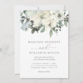 Elegant Ivory and Sage Floral Greenery Wedding Kaart (Voorkant)