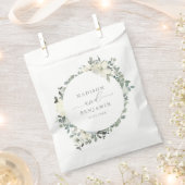 Elegant Ivory and Sage Floral Wedding Favor Bag Bedankzakje (Geknipt)