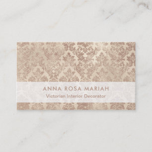 *~* Elegant Ivory  Antiek Floral Damask Visitekaartje