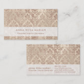 *~* Elegant Ivory  Antiek Floral Damask Visitekaartje (Voorkant / Achterkant)
