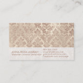 *~* Elegant Ivory  Antiek Floral Damask Visitekaartje (Achterkant)