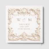 Elegant Ivory Baroque Square Gastenboek (Achterkant)